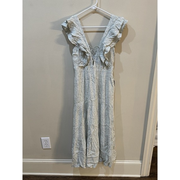 Lulus Romance In Bloom Floral Ruffled‎ Tiered Midi Dress Size Small Prairie - Picture 2 of 9